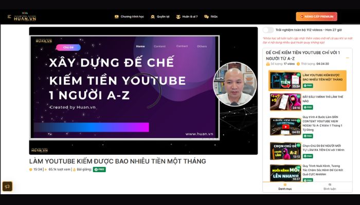 Nội dung khóa học xây dựng kênh youtube bao gồm những gì